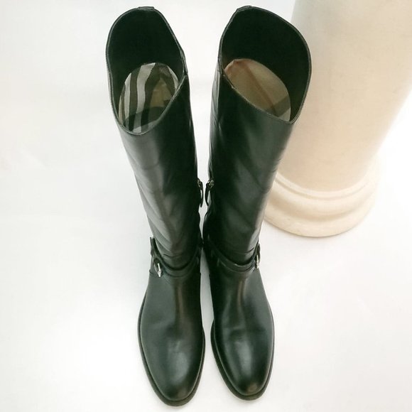 Burberry Shoes - AUTHENTIC BURBERRY Adelaide Black Leather Zip Tall Knee Equestrian Riding Boots